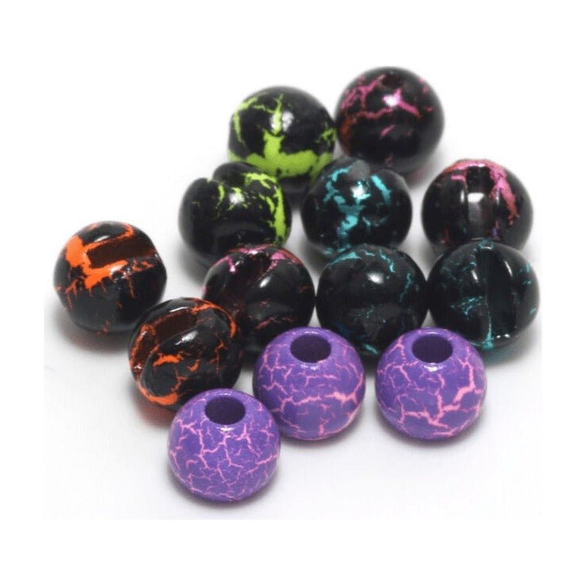Hareline Slotted Tungsten Beads - Crackle