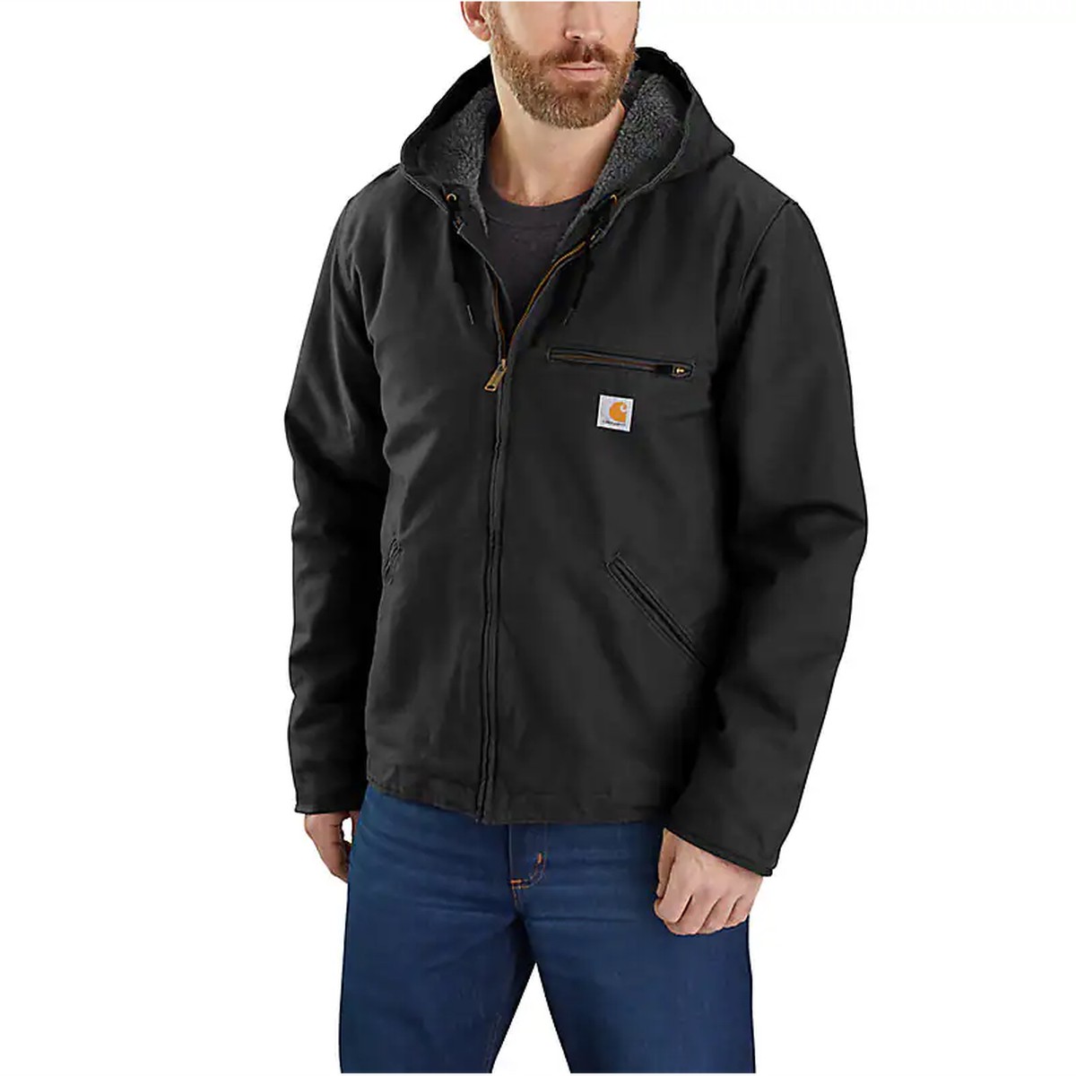 Carhartt Men's Relaxed Fit Washed Duck Sherpa-Lined Jacket
