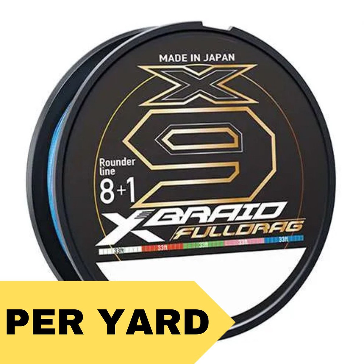 YGK XBraid X9 Fulldrag Braid Multicolor (Per Yard)