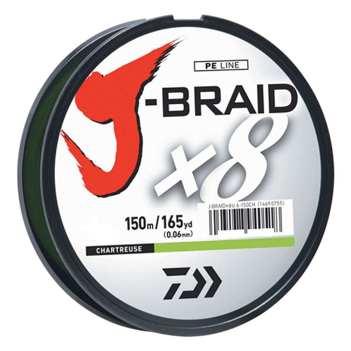 Daiwa J-Braid Chartreuse Filler Spool - 150M 20 ZZZ