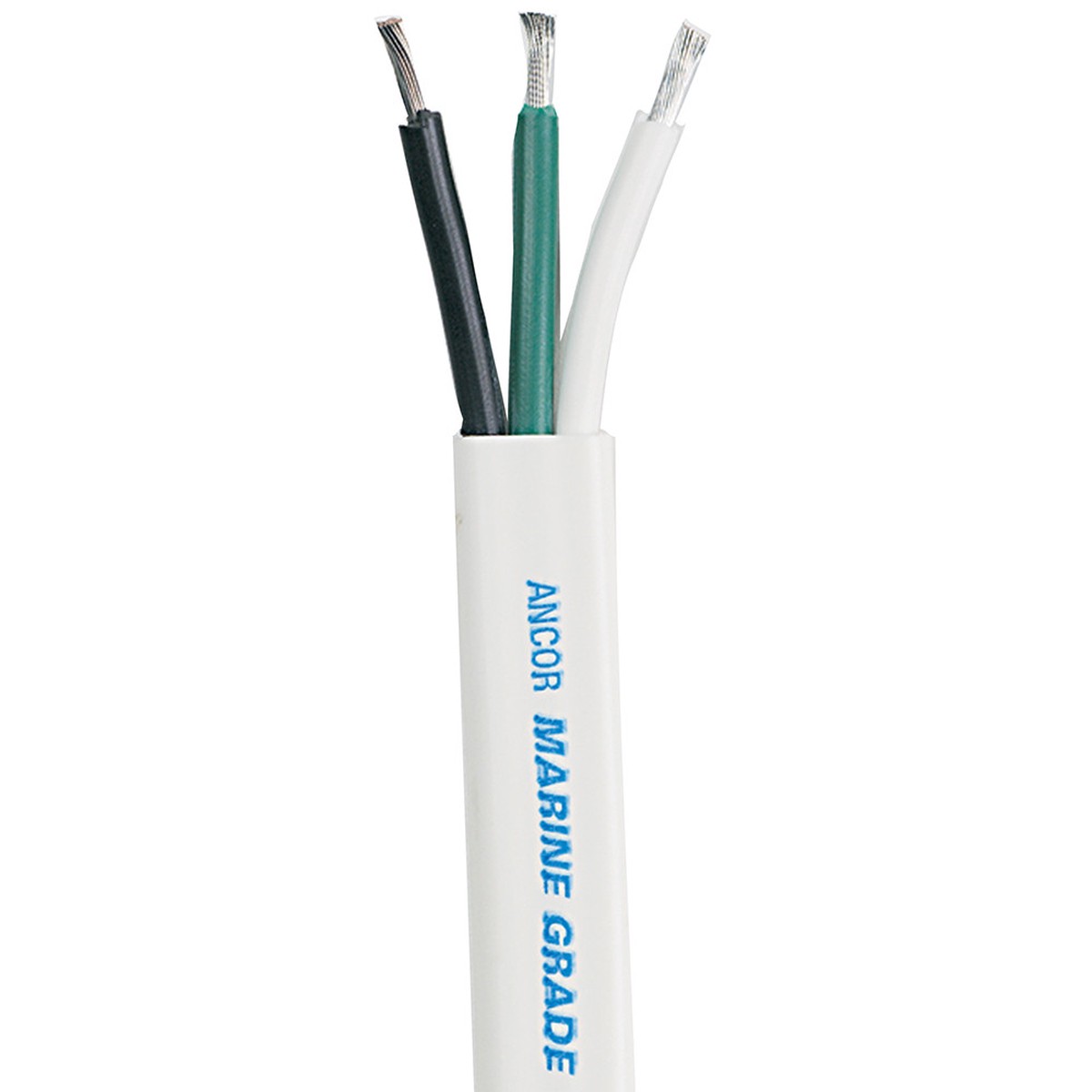 Ancor White Triplex Cable - 12/3 - White, Black, Green - Sold by the Foot