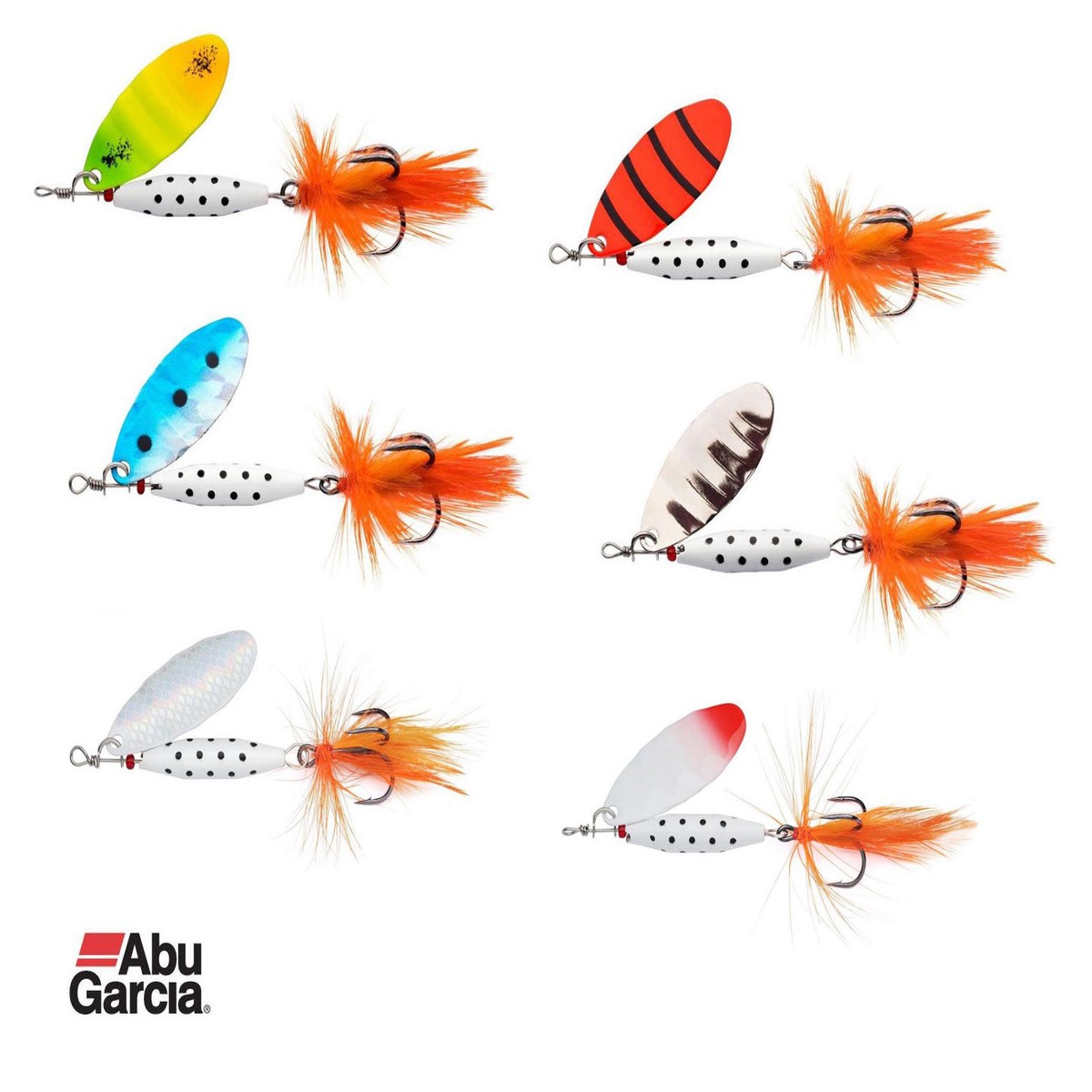 Abu Garcia Reflex White Spinner Lures - All New Colours & Sizes