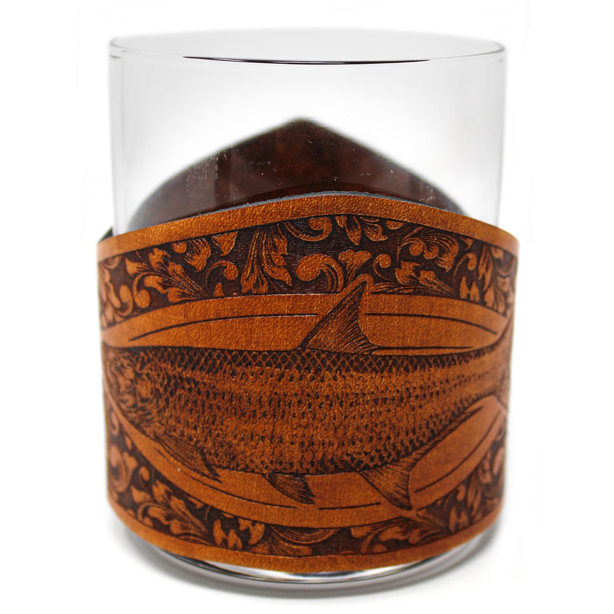 Whiskey Glass Leather Wrap
