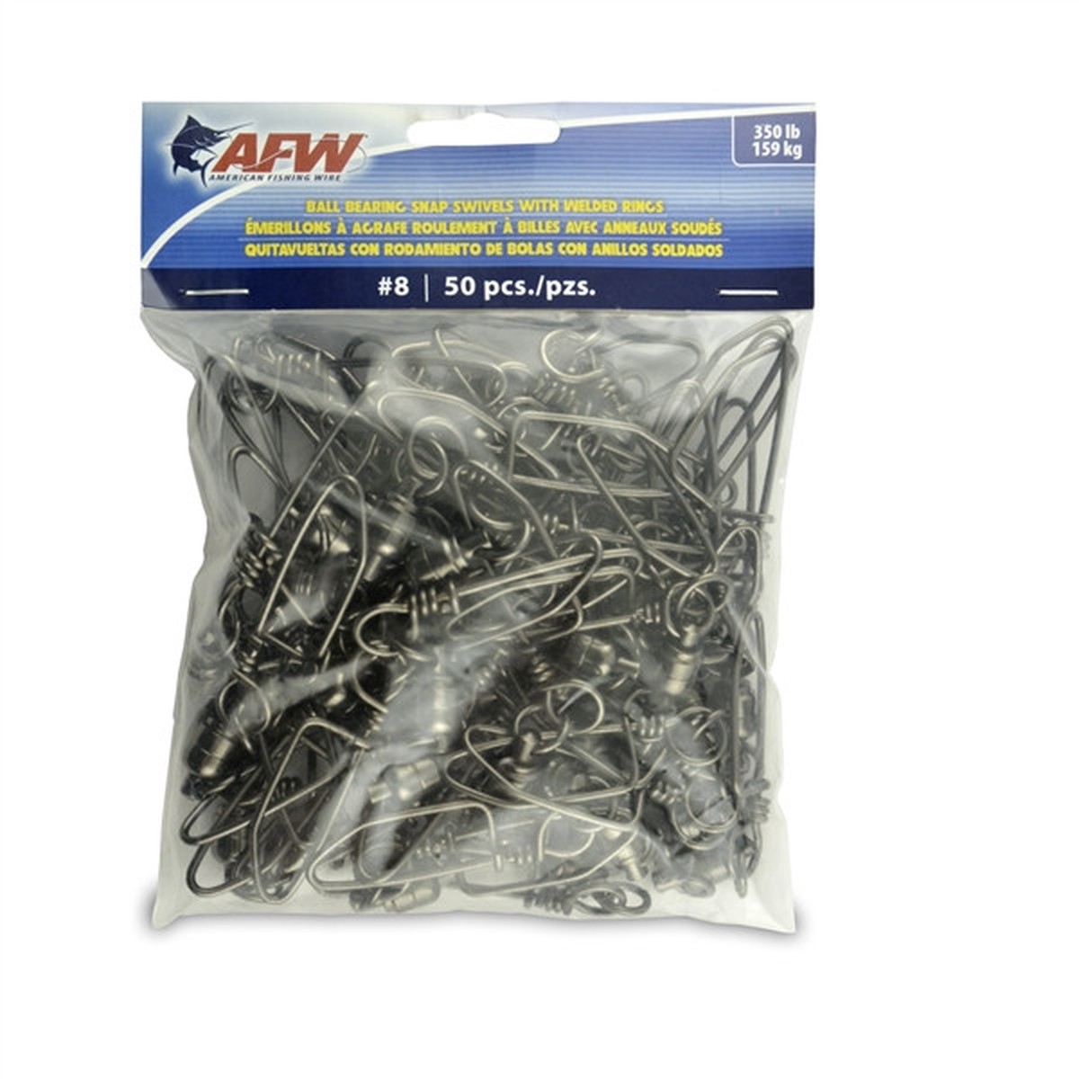 AFW Ball Bearing Snap Swivel 350# 50 Pack