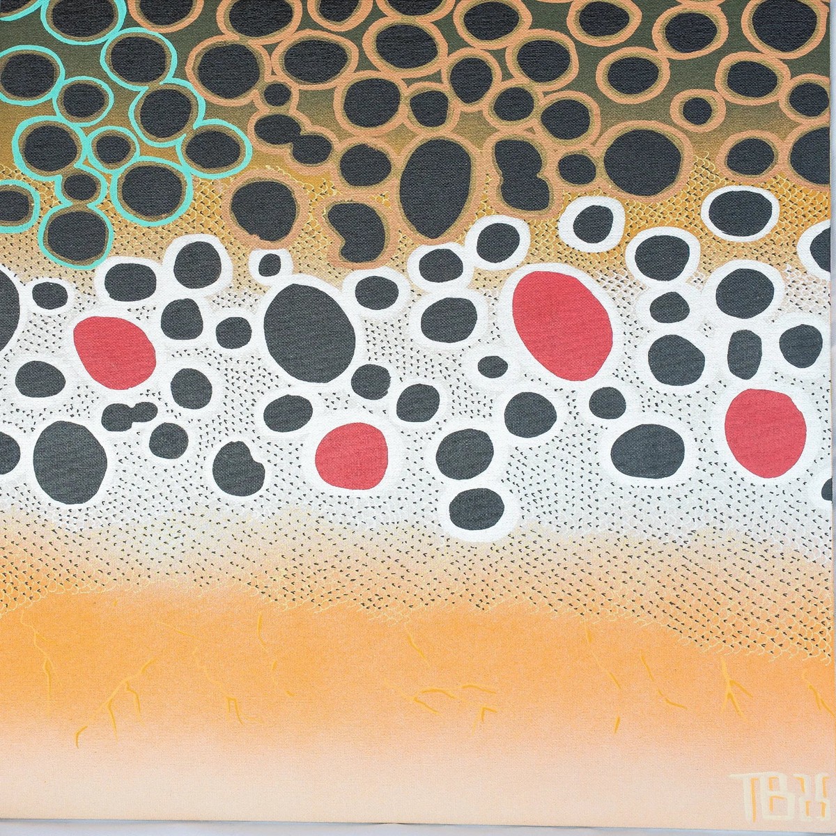 TB Fish Art Brown Trout Flank Greeting Card