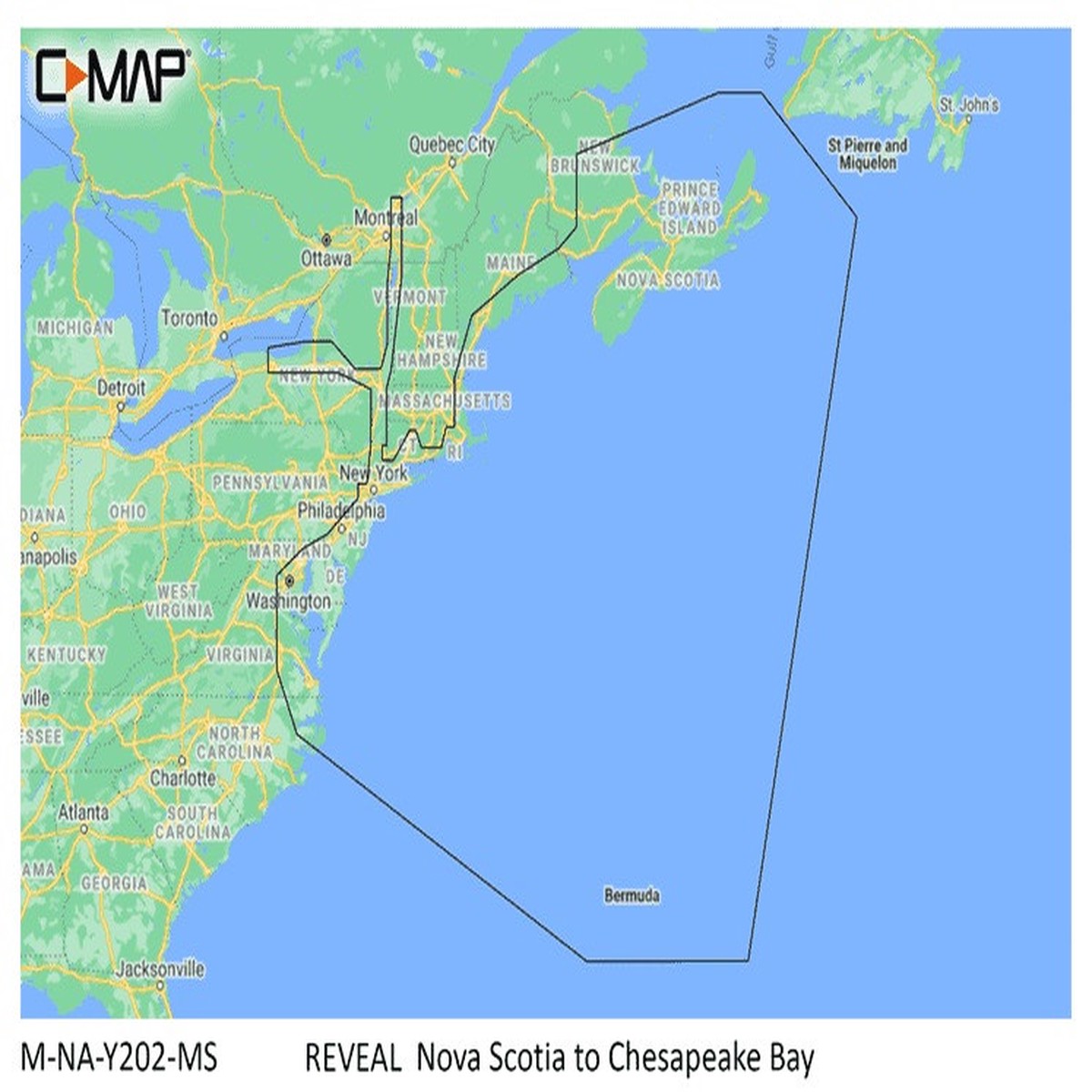 C-Map Reveal Coastal Nova Scotia To Chesapeake Bay - M-NA-Y202-MS