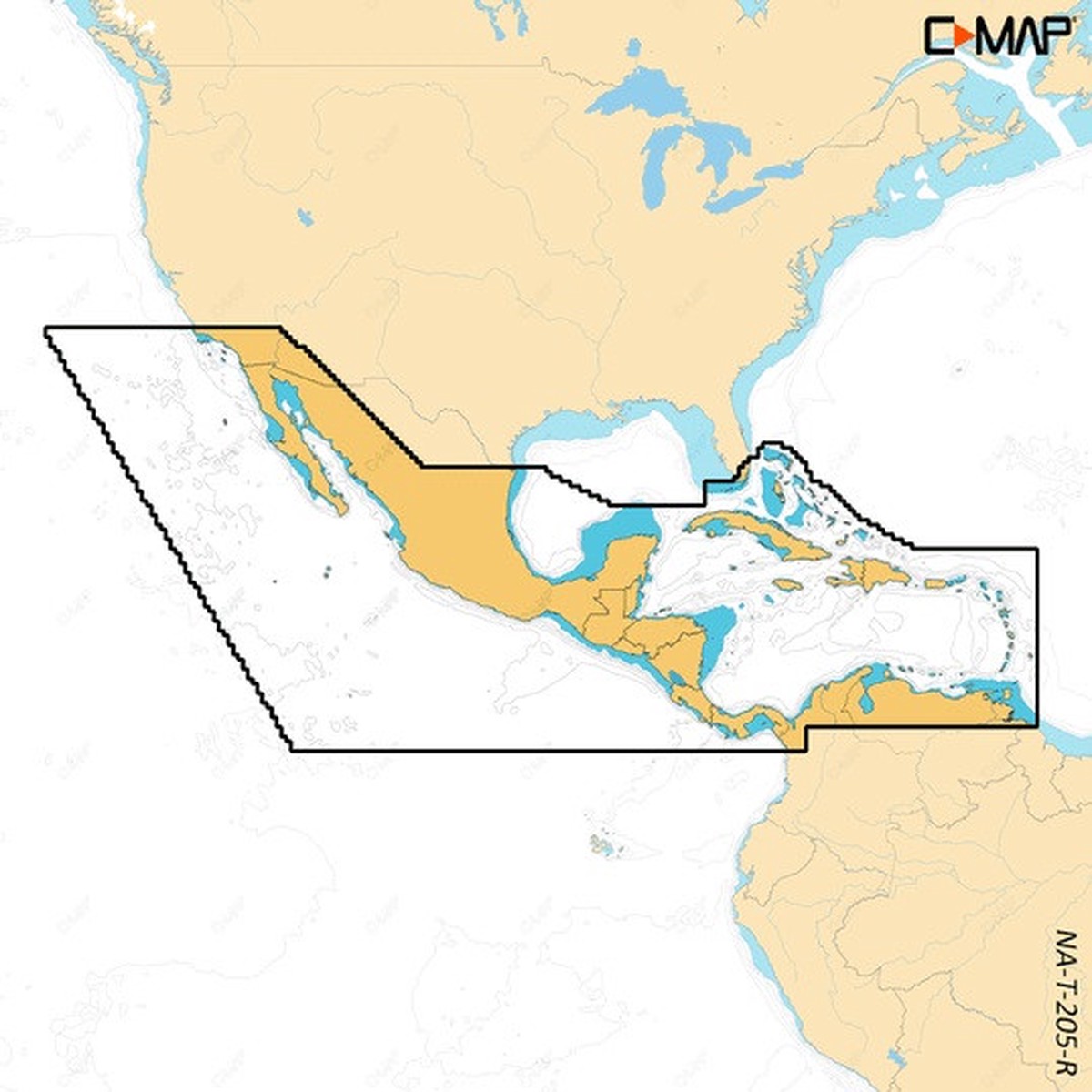 C-Map Reveal X Coastal Central America And Caribbean MicroSD - M-NA-T-205-R-MS