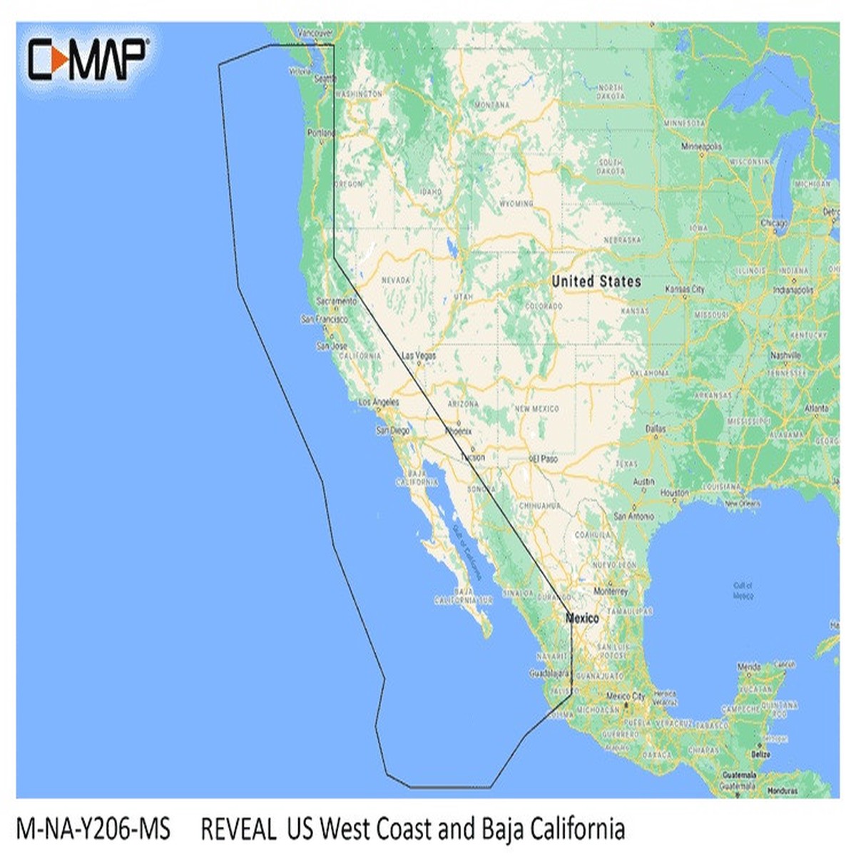 C-Map Reveal Coastal U.S. West Coast And Baja - M-NA-Y206-MS