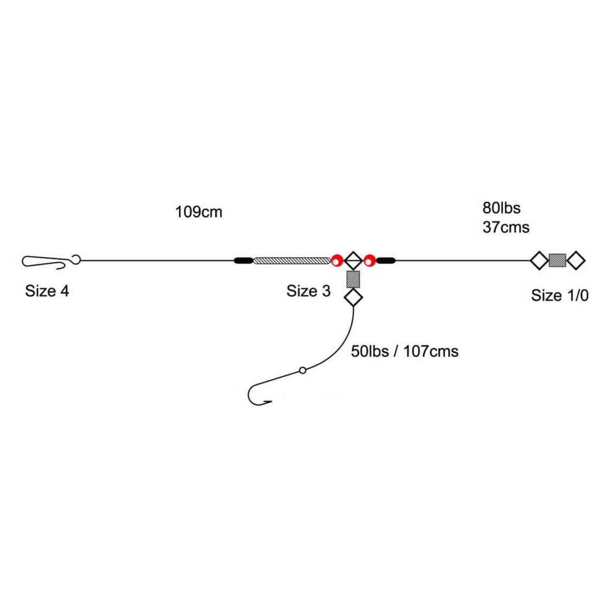 Tronixpro 1 Hook Clipped Sea Fishing Rigs