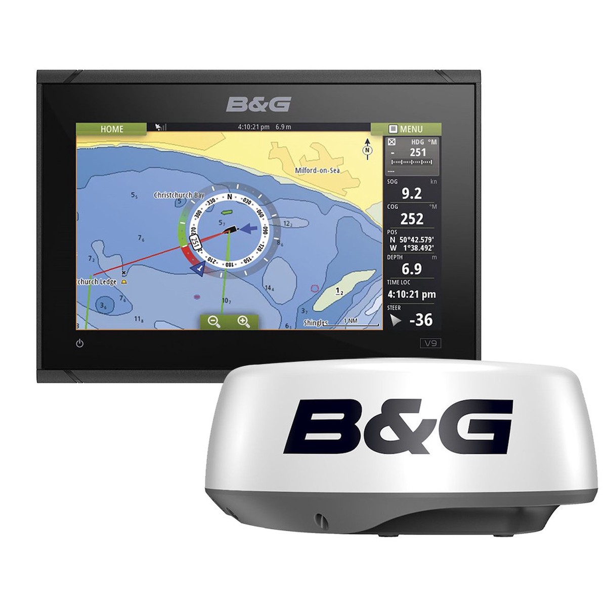 B&G Vulcan 9 MFD Radar Bundle With Halo 20 Radar - 000-15620-001