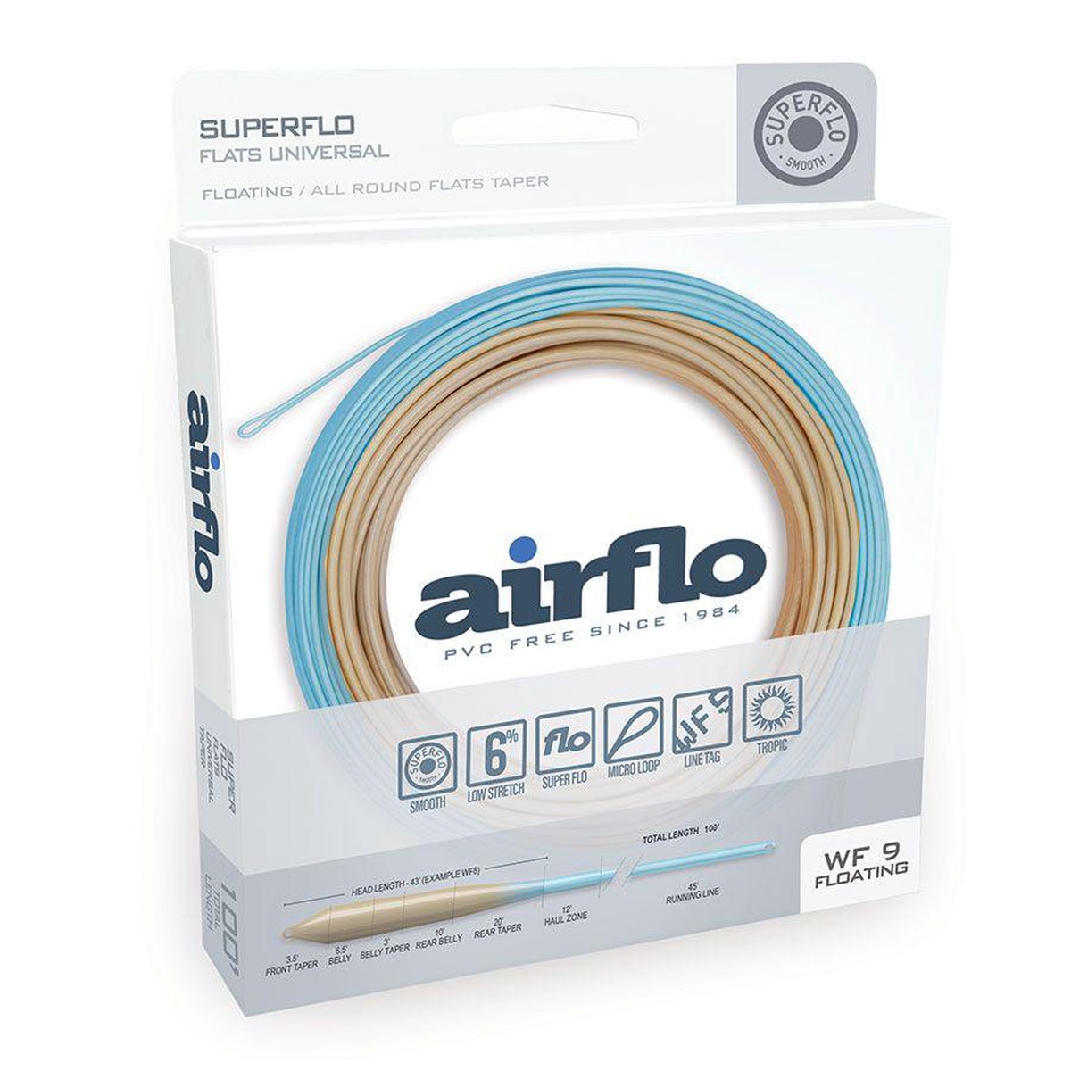 Airflo Superflo Flats Universal Taper - Sand/Blue Sky