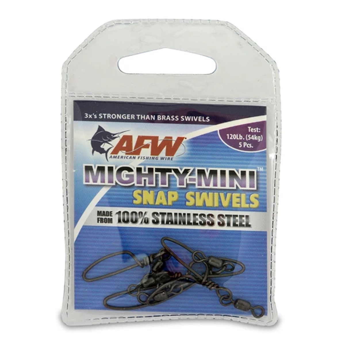 AFW Mighty-Mini Snap Swivel 120# 5 Pack