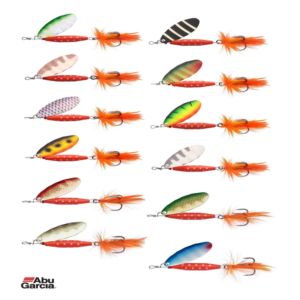 Abu Garcia Reflex Red Spinner Lures - All New Colours & Sizes