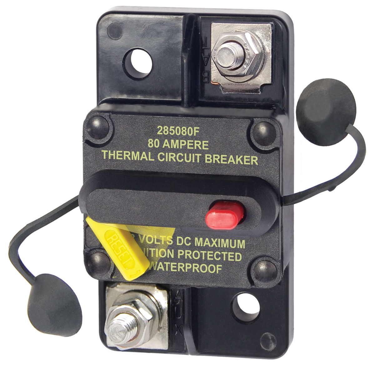 Blue Sea 285-series 80 Amp Circuit Breaker Surface Mount - 7186-BSS