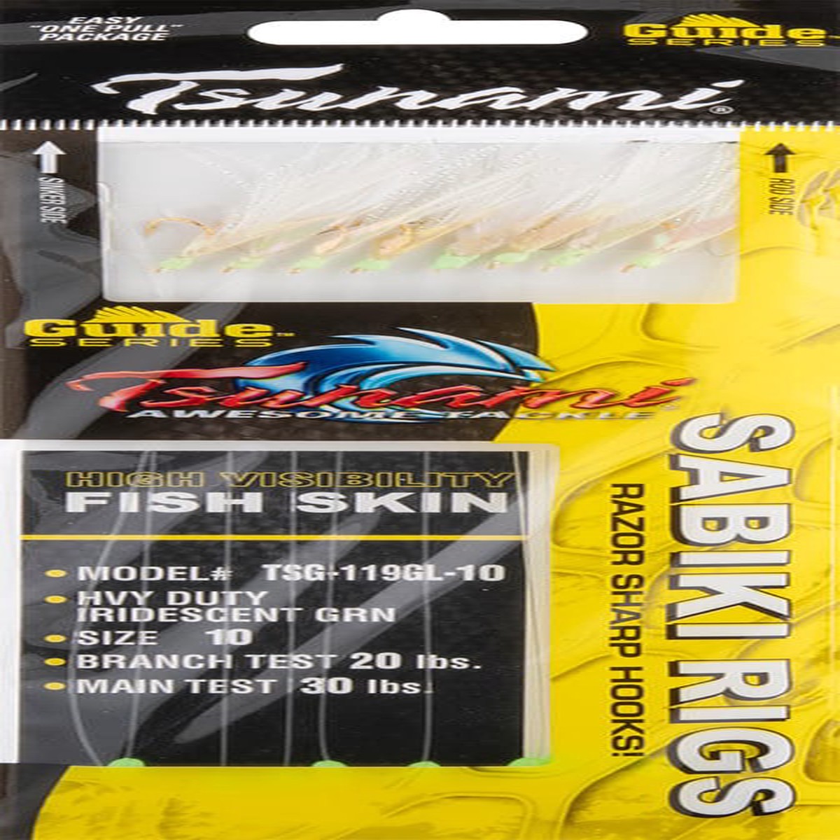 Tsunami Guide Series Heavy Duty Sabiki Rig - Iridescent Glow