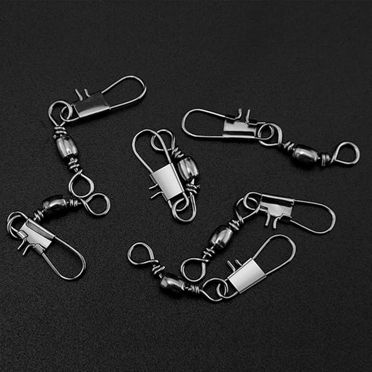 20pcs Fishing Snap Locks, B-Type Quick Connectors, Carbon Steel & Iron