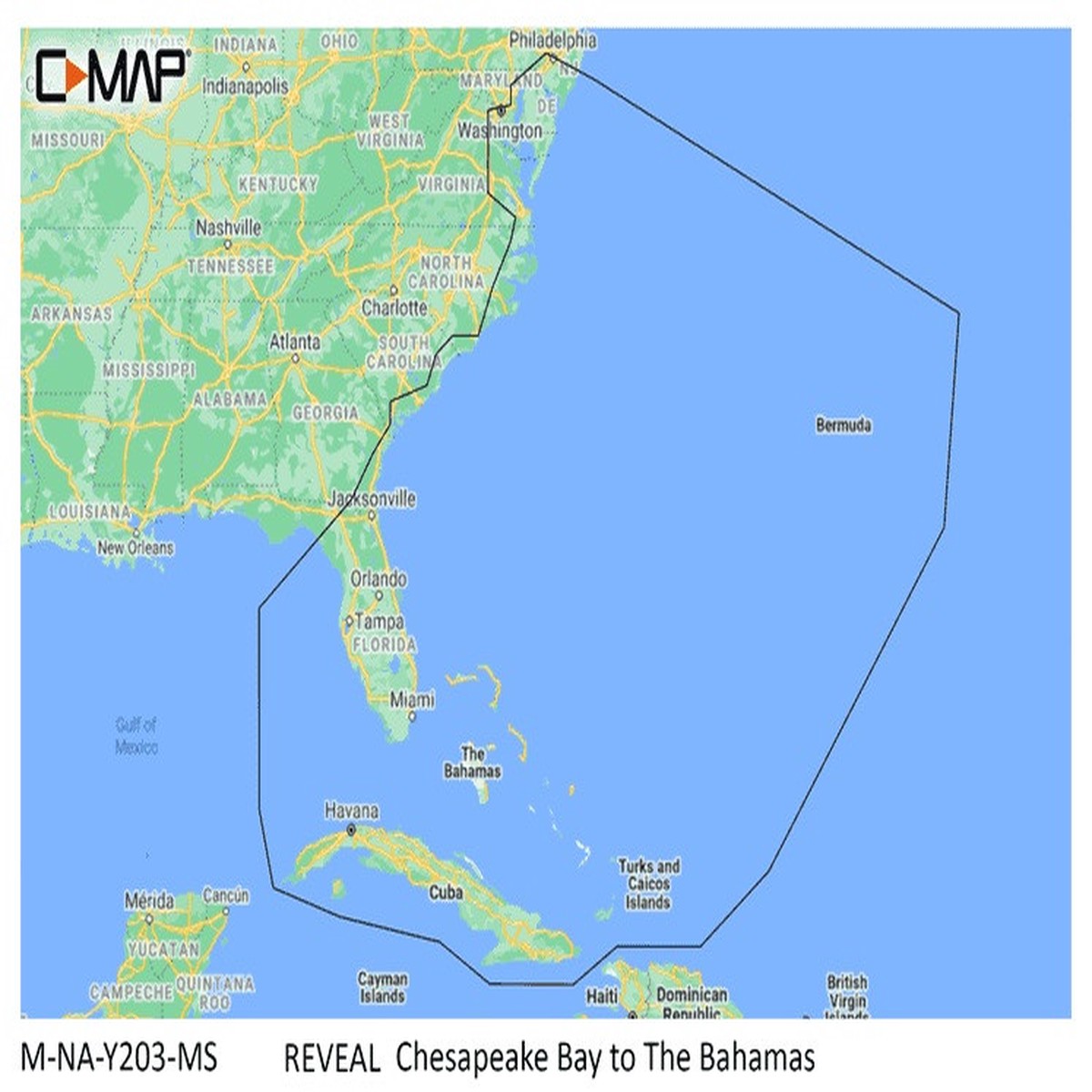 C-Map Reveal Coastal Chesapeake Bay To The Bahamas - M-NA-Y203-MS