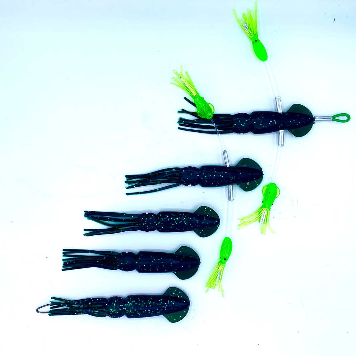 Squidnation Game fish Mini Flippy Floppy Daisy Chain - Super Dark Green