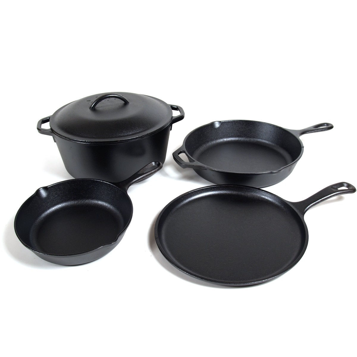 Lodge 5-Piece Cast Iron Cookware Set Black