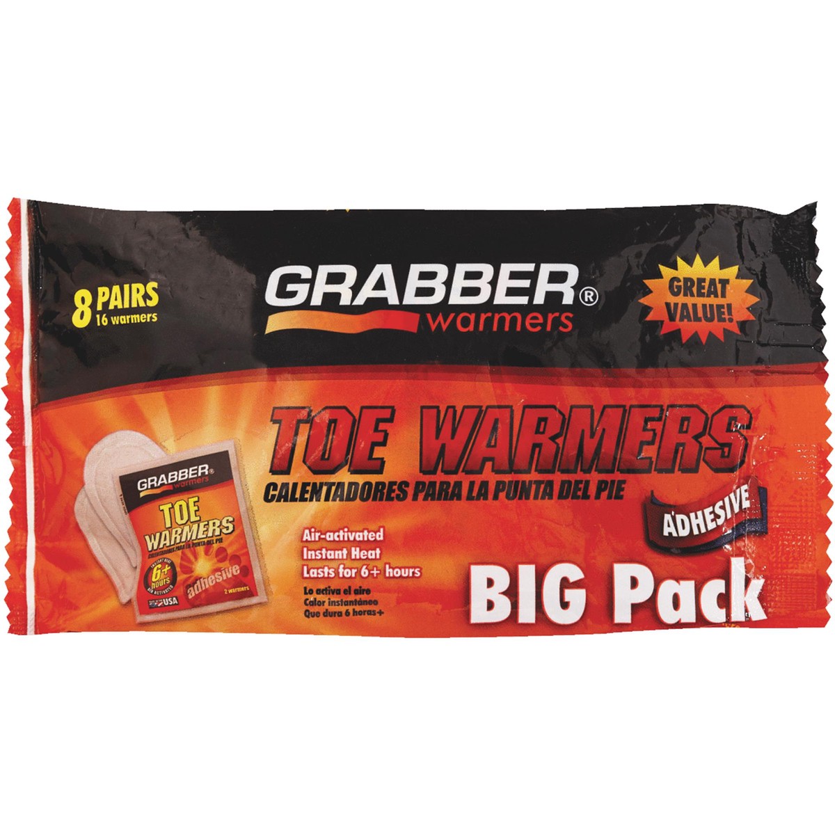 Grabber Toe Warmers - 8 Pairs